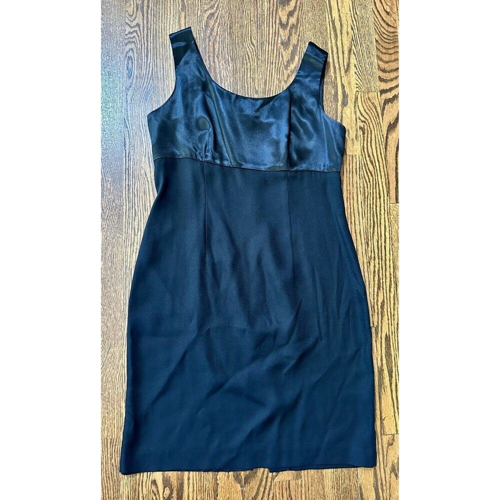 J.R. Nites by Caliendo‎ Women's Size 8 Black Satin A-line Little Black Dress EUC